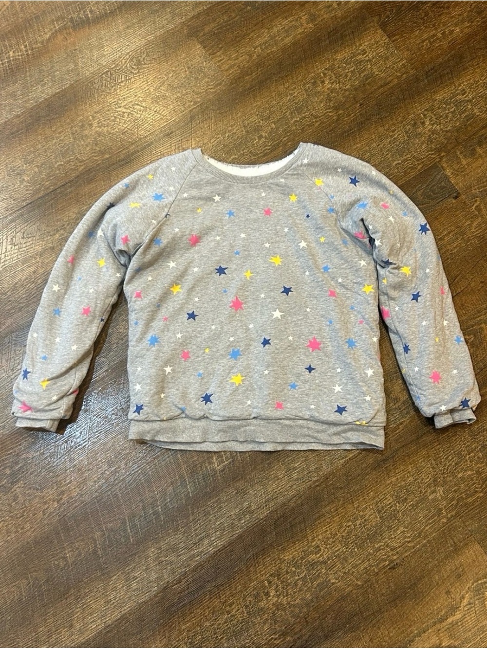 Hanna Andersson Thick Fuzzy Sweatshirt with Multi Colored Stars